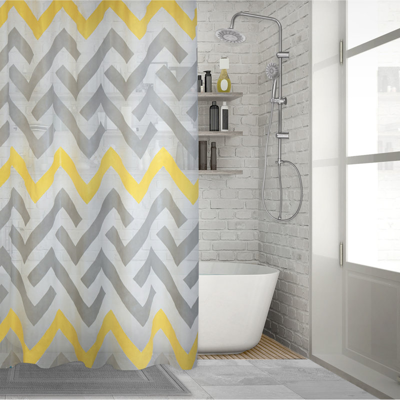 Ebern Designs Shower Curtain Printed With Metal Grommets Geo Wayfair